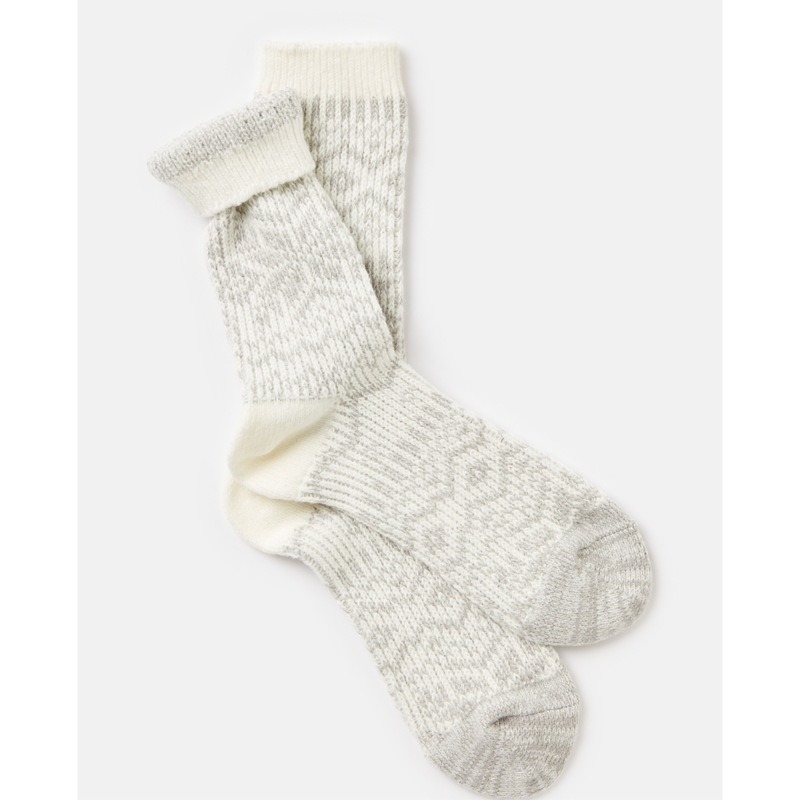 Joules Cosy Fairisle Socks - Grey Marl -2
